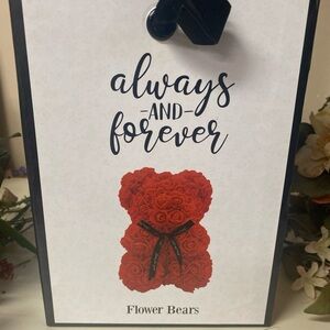 Always and Forever 10” Red Flower Bear. New in Box